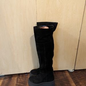 Free People London calling wedge platform over the knee boots